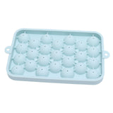 25 Grid Ice Cube Tray Easy Release Silicone Ice Ball Maker Mold Mini Round Ice Sphere Tray with Lid Blue