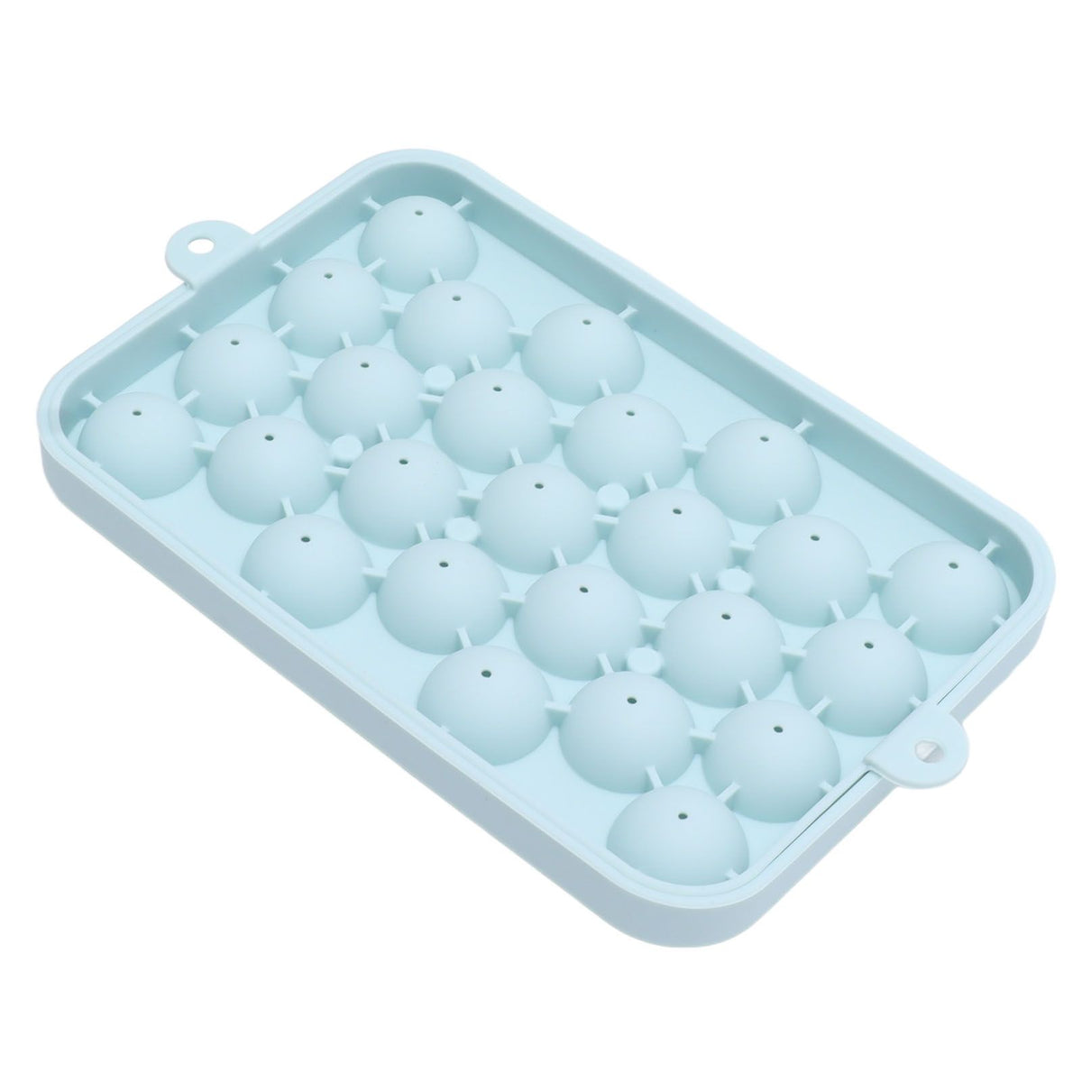 25 Grid Ice Cube Tray Easy Release Silicone Ice Ball Maker Mold Mini Round Ice Sphere Tray with Lid Blue