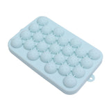 25 Grid Ice Cube Tray Easy Release Silicone Ice Ball Maker Mold Mini Round Ice Sphere Tray with Lid Blue