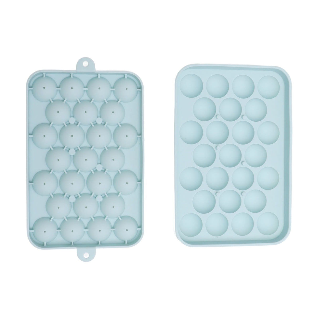 25 Grid Ice Cube Tray Easy Release Silicone Ice Ball Maker Mold Mini Round Ice Sphere Tray with Lid Blue