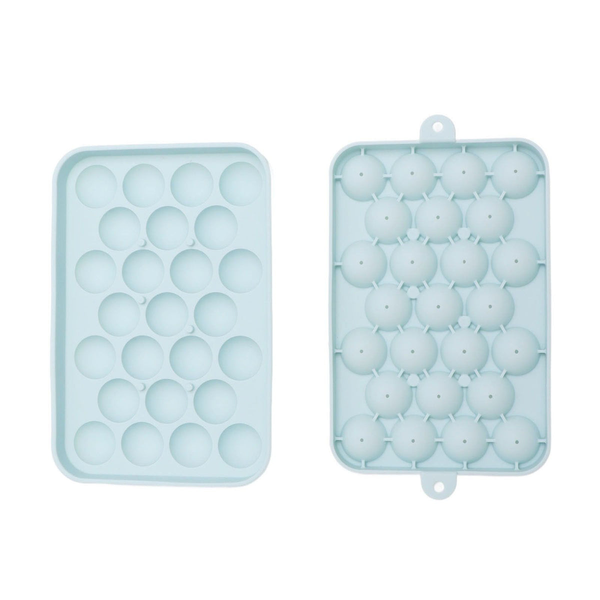 25 Grid Ice Cube Tray Easy Release Silicone Ice Ball Maker Mold Mini Round Ice Sphere Tray with Lid Blue