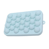 25 Grid Ice Cube Tray Easy Release Silicone Ice Ball Maker Mold Mini Round Ice Sphere Tray with Lid Blue - Close-Up Angle