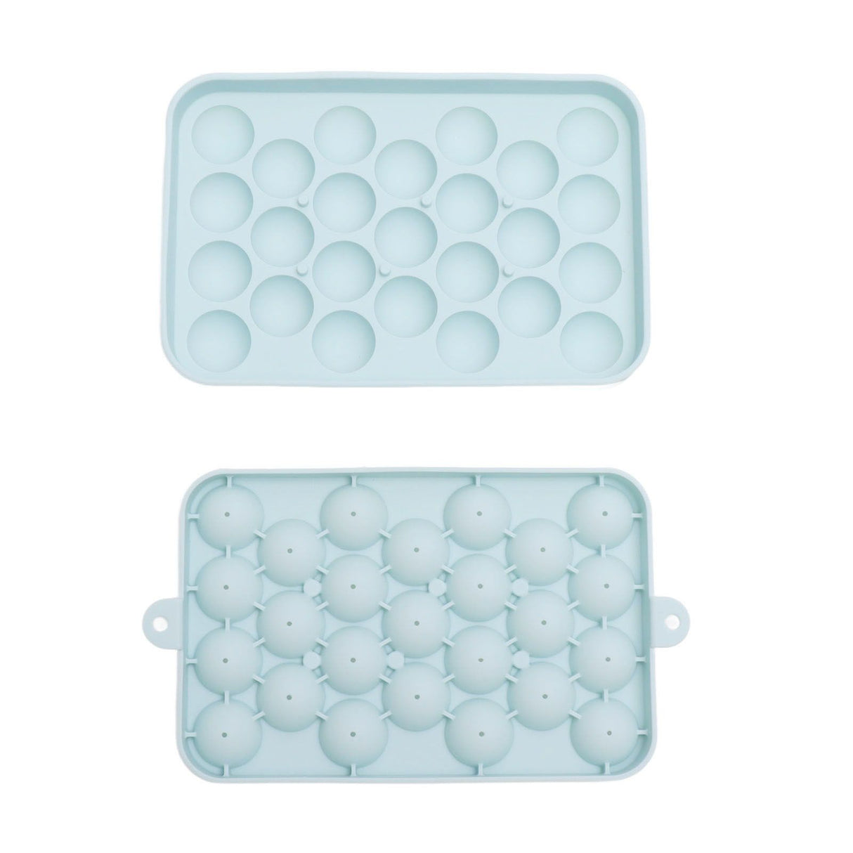 25 Grid Ice Cube Tray Easy Release Silicone Ice Ball Maker Mold Mini Round Ice Sphere Tray with Lid Blue