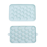 25 Grid Ice Cube Tray Easy Release Silicone Ice Ball Maker Mold Mini Round Ice Sphere Tray with Lid Blue
