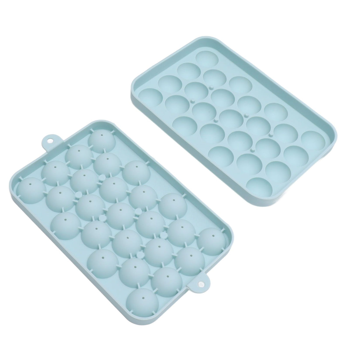 25 Grid Ice Cube Tray Easy Release Silicone Ice Ball Maker Mold Mini Round Ice Sphere Tray with Lid Blue