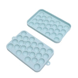 25 Grid Ice Cube Tray Easy Release Silicone Ice Ball Maker Mold Mini Round Ice Sphere Tray with Lid Blue