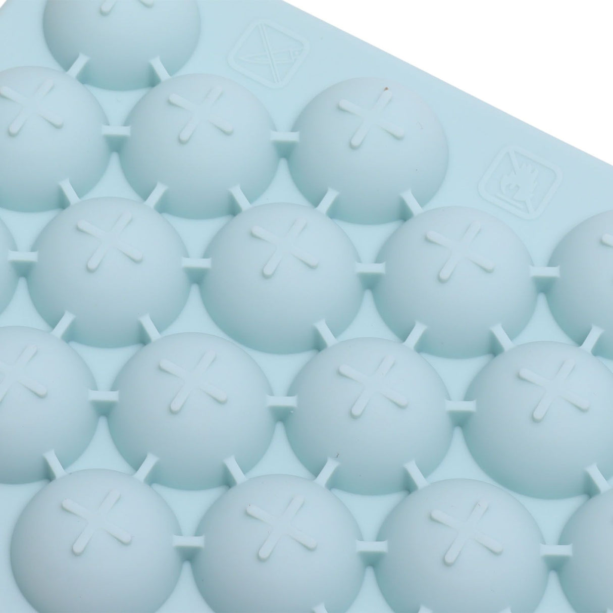 25 Grid Ice Cube Tray Easy Release Silicone Ice Ball Maker Mold Mini Round Ice Sphere Tray with Lid Blue