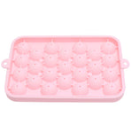 25 Grid Ice Cube Tray Easy Release Silicone Ice Ball Maker Mold Mini Round Ice Sphere Tray with Lid Pink