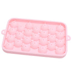 25 Grid Ice Cube Tray Easy Release Silicone Ice Ball Maker Mold Mini Round Ice Sphere Tray with Lid Pink