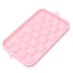 25 Grid Ice Cube Tray Easy Release Silicone Ice Ball Maker Mold Mini Round Ice Sphere Tray with Lid Pink
