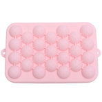 25 Grid Ice Cube Tray Easy Release Silicone Ice Ball Maker Mold Mini Round Ice Sphere Tray with Lid Pink