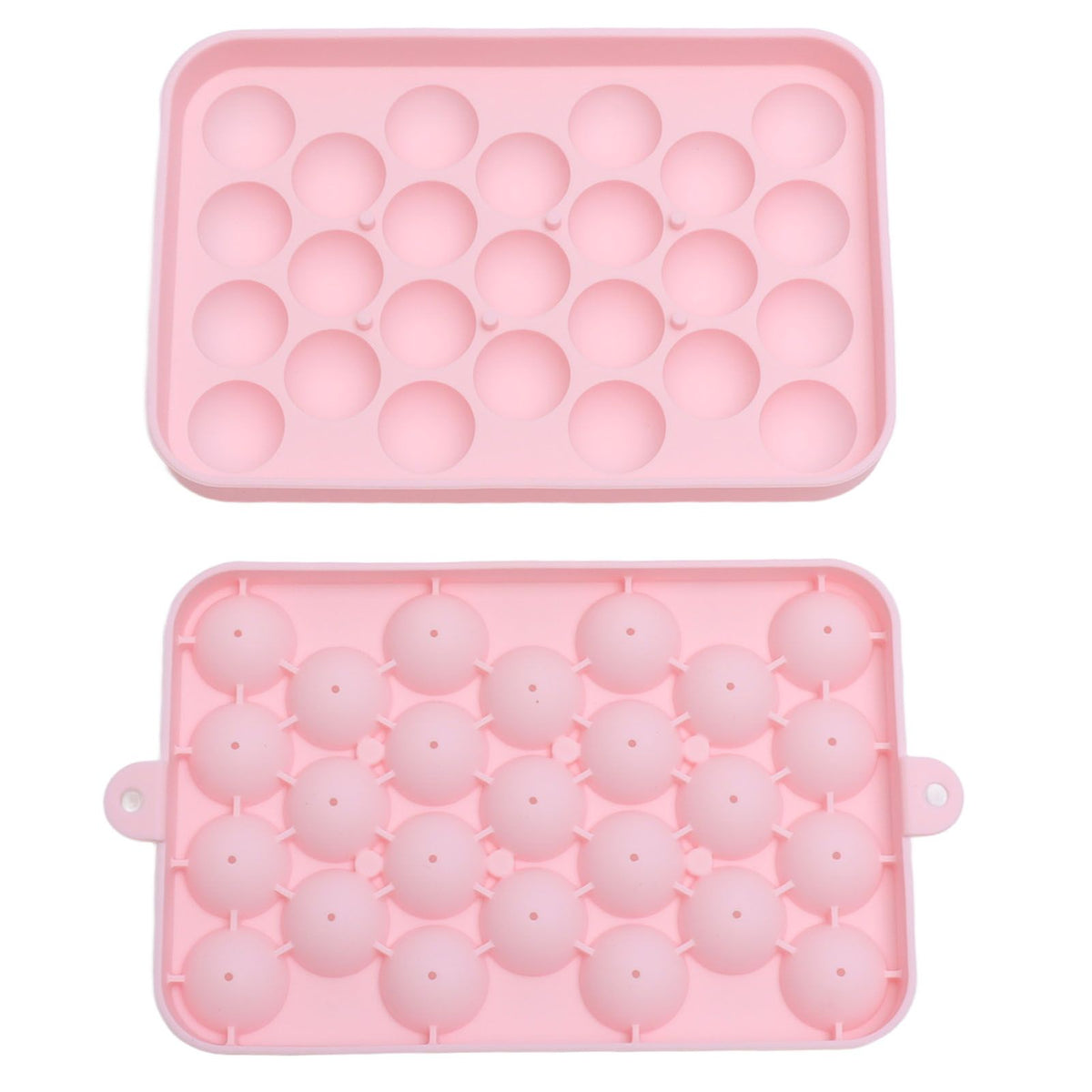 25 Grid Ice Cube Tray Easy Release Silicone Ice Ball Maker Mold Mini Round Ice Sphere Tray with Lid Pink