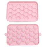 25 Grid Ice Cube Tray Easy Release Silicone Ice Ball Maker Mold Mini Round Ice Sphere Tray with Lid Pink