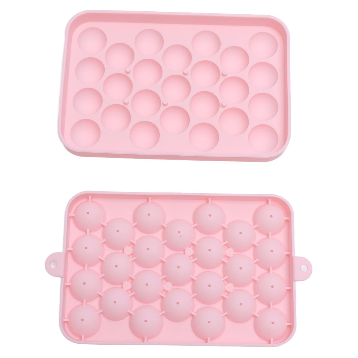 25 Grid Ice Cube Tray Easy Release Silicone Ice Ball Maker Mold Mini Round Ice Sphere Tray with Lid Pink