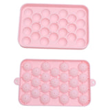 25 Grid Ice Cube Tray Easy Release Silicone Ice Ball Maker Mold Mini Round Ice Sphere Tray with Lid Pink - Extra Image
