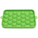25 Grid Ice Cube Tray Easy Release Silicone Ice Ball Maker Mold Mini Round Ice Sphere Tray with Lid Green