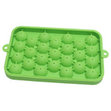25 Grid Ice Cube Tray Easy Release Silicone Ice Ball Maker Mold Mini Round Ice Sphere Tray with Lid Green