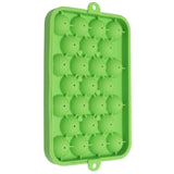 25 Grid Ice Cube Tray Easy Release Silicone Ice Ball Maker Mold Mini Round Ice Sphere Tray with Lid Green