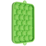 25 Grid Ice Cube Tray Easy Release Silicone Ice Ball Maker Mold Mini Round Ice Sphere Tray with Lid Green