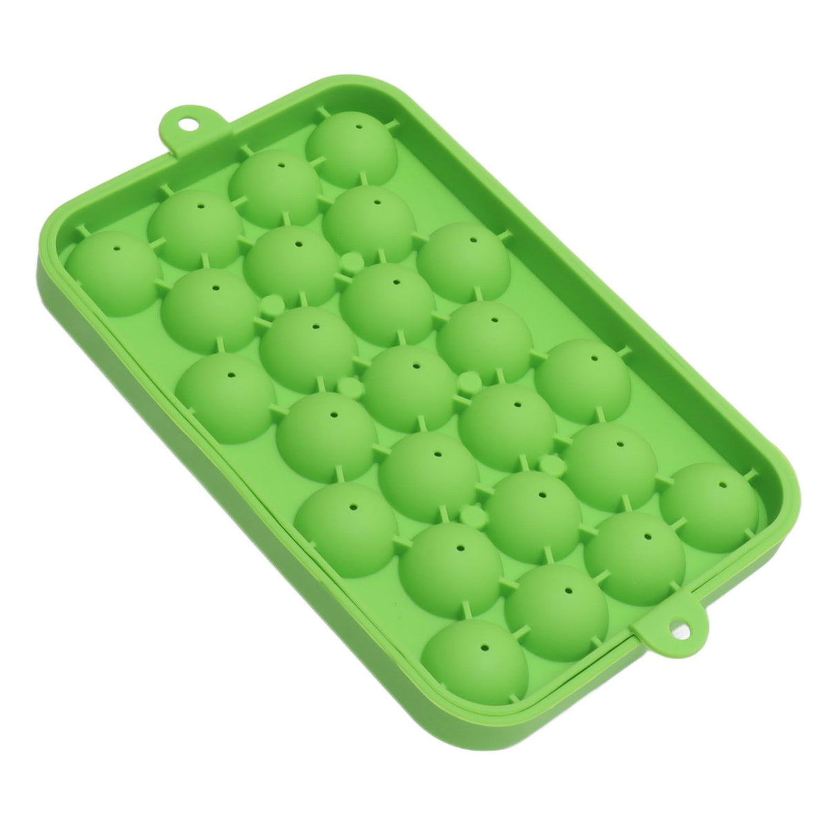 25 Grid Ice Cube Tray Easy Release Silicone Ice Ball Maker Mold Mini Round Ice Sphere Tray with Lid Green