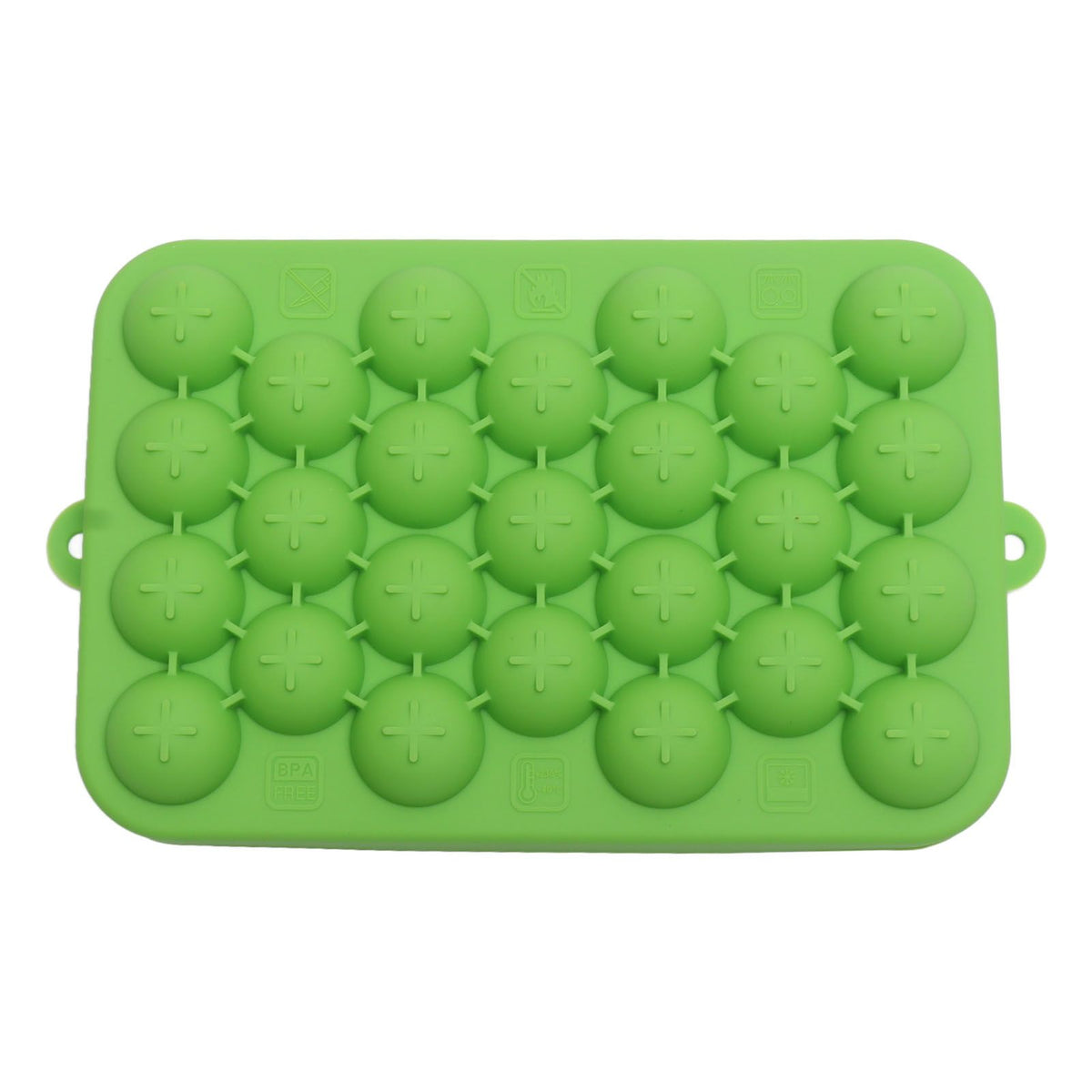 25 Grid Ice Cube Tray Easy Release Silicone Ice Ball Maker Mold Mini Round Ice Sphere Tray with Lid Green