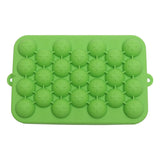 25 Grid Ice Cube Tray Easy Release Silicone Ice Ball Maker Mold Mini Round Ice Sphere Tray with Lid Green