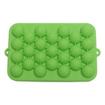 25 Grid Ice Cube Tray Easy Release Silicone Ice Ball Maker Mold Mini Round Ice Sphere Tray with Lid Green