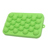 25 Grid Ice Cube Tray Easy Release Silicone Ice Ball Maker Mold Mini Round Ice Sphere Tray with Lid Green