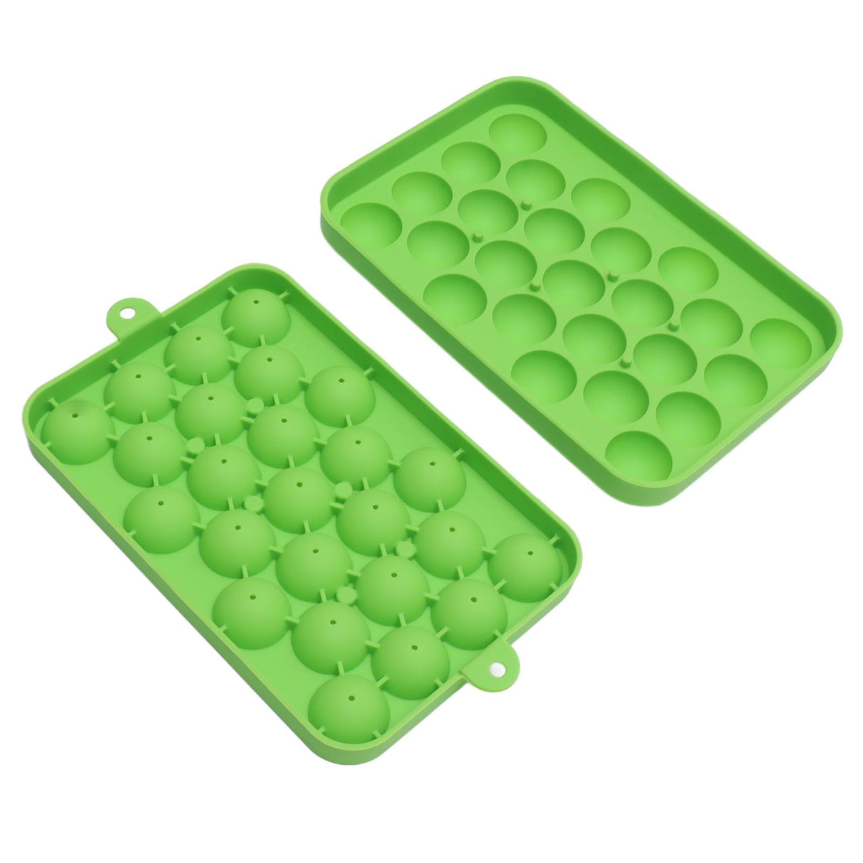 25 Grid Ice Cube Tray Easy Release Silicone Ice Ball Maker Mold Mini Round Ice Sphere Tray with Lid Green