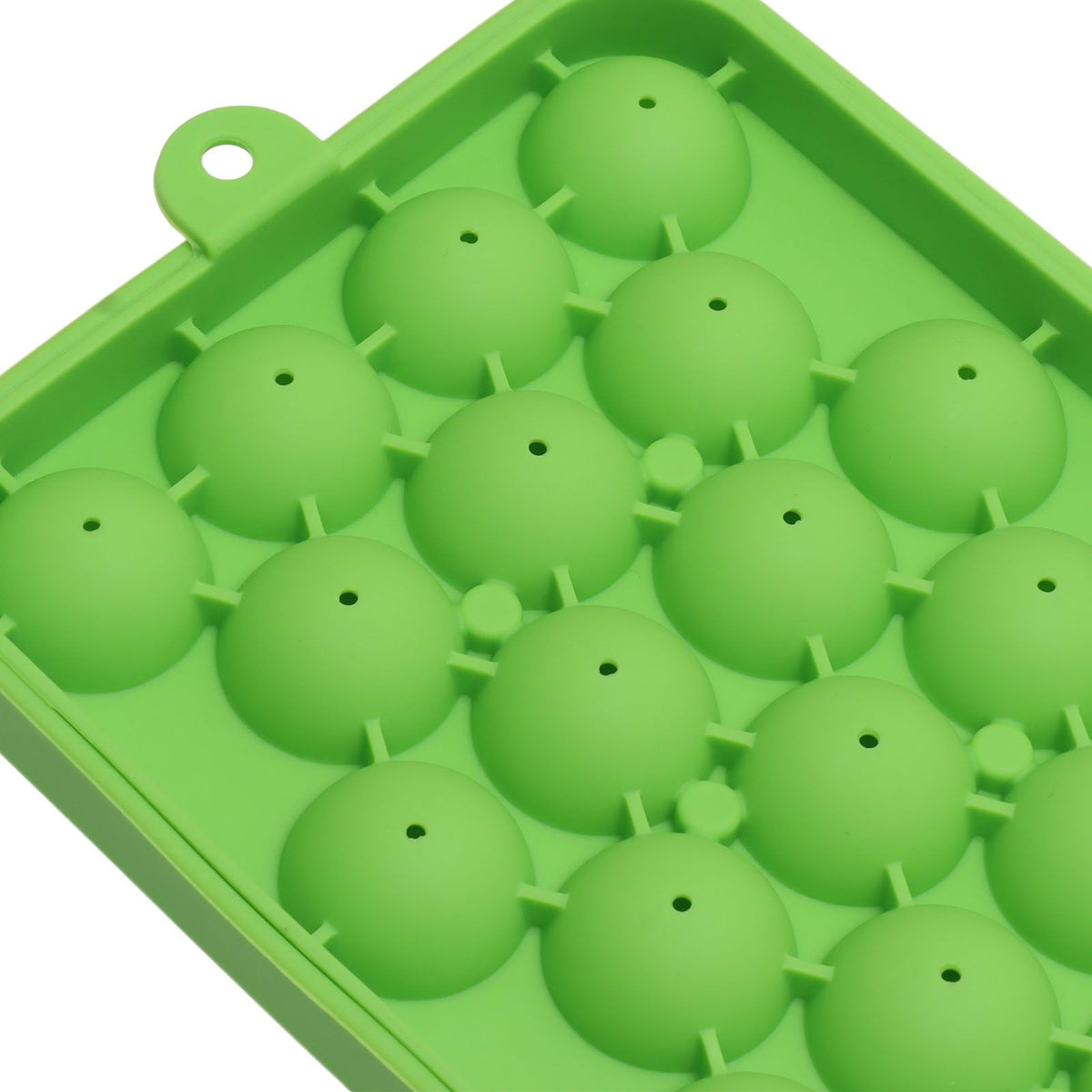 25 Grid Ice Cube Tray Easy Release Silicone Ice Ball Maker Mold Mini Round Ice Sphere Tray with Lid Green