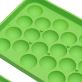 25 Grid Ice Cube Tray Easy Release Silicone Ice Ball Maker Mold Mini Round Ice Sphere Tray with Lid Green