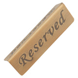 Reservation Sign Antique Bronze Stainless Steel English Reserved Seat Sign Notice Board - Close-Up Angle