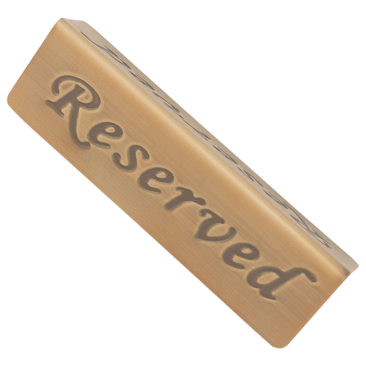 Reservation Sign Antique Bronze Stainless Steel English Reserved Seat Sign Notice Board