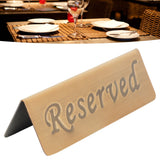Reservation Sign Antique Bronze Stainless Steel English Reserved Seat Sign Notice Board