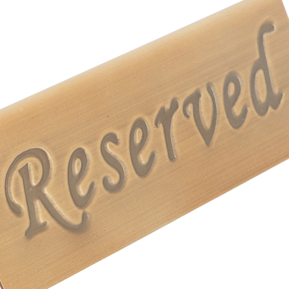 Reservation Sign Antique Bronze Stainless Steel English Reserved Seat Sign Notice Board