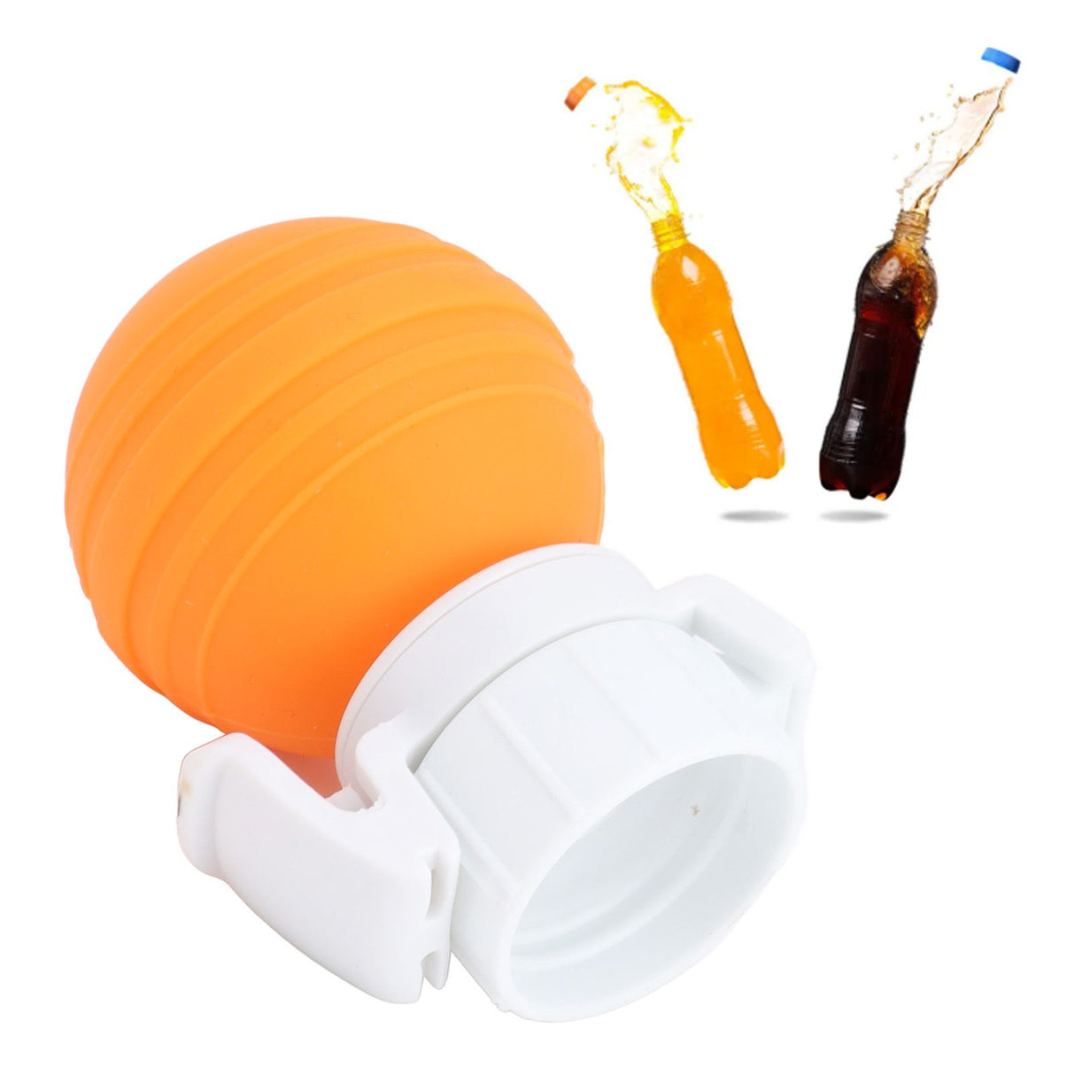 Soda Bottle Lid Silicone Leak Proof Carbonated Drink Air Pump Lid Fizz Keeper Pump Cap Saver Stopper Lids Orange
