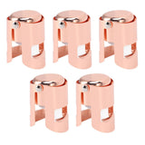 5Pcs Champagne Bottle Stopper Stainless Steel Champagne Sealer Plug Reusable Wine Saver for Wine Bottles Sparkling Bottles Rose Gold