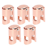 5Pcs Champagne Bottle Stopper Stainless Steel Champagne Sealer Plug Reusable Wine Saver for Wine Bottles Sparkling Bottles Rose Gold
