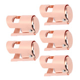 5Pcs Champagne Bottle Stopper Stainless Steel Champagne Sealer Plug Reusable Wine Saver for Wine Bottles Sparkling Bottles Rose Gold - Close-Up Angle