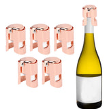 5Pcs Champagne Bottle Stopper Stainless Steel Champagne Sealer Plug Reusable Wine Saver for Wine Bottles Sparkling Bottles Rose Gold
