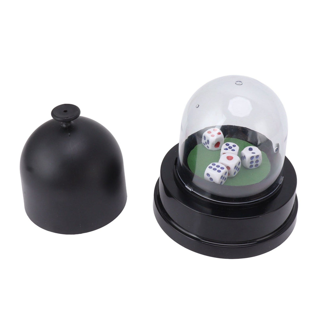 Automatic Dice Roller Cup Battery Powered Pub Bar Party Game Play with 5 Dices for Party Gathering