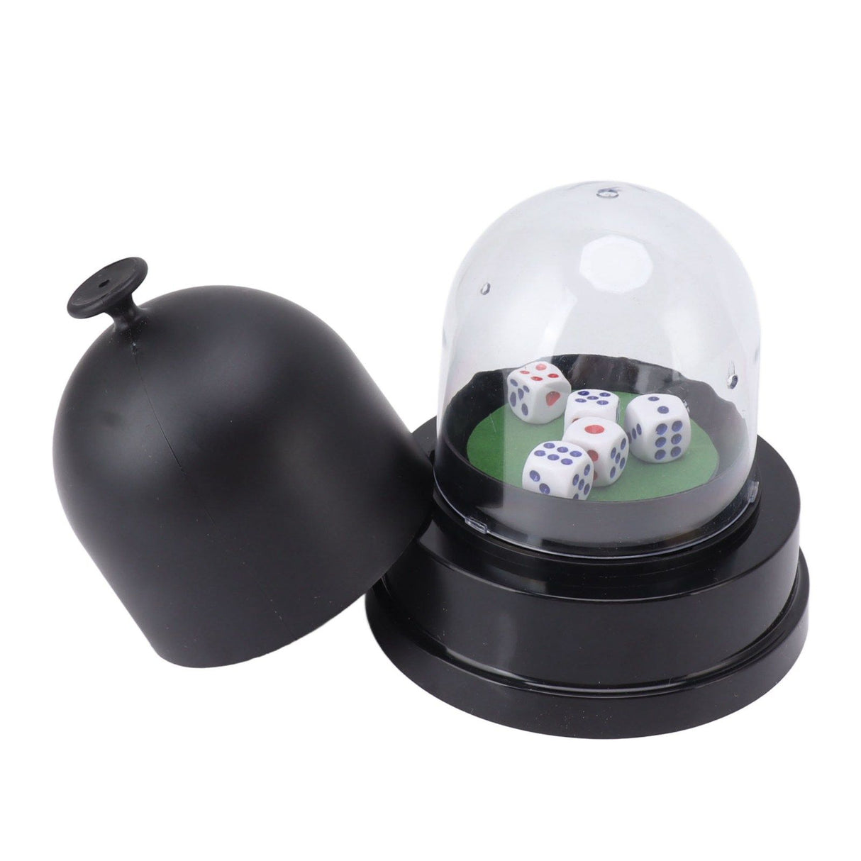 Automatic Dice Roller Cup Battery Powered Pub Bar Party Game Play with 5 Dices for Party Gathering