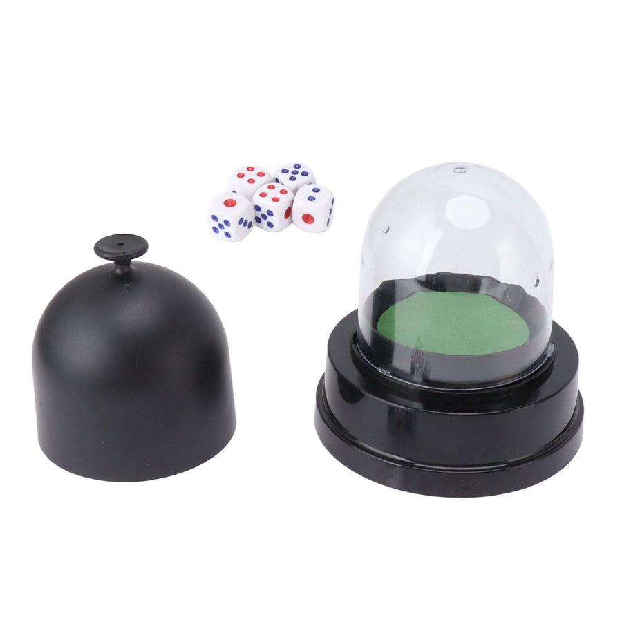 Automatic Dice Roller Cup Battery Powered Pub Bar Party Game Play with 5 Dices for Party Gathering