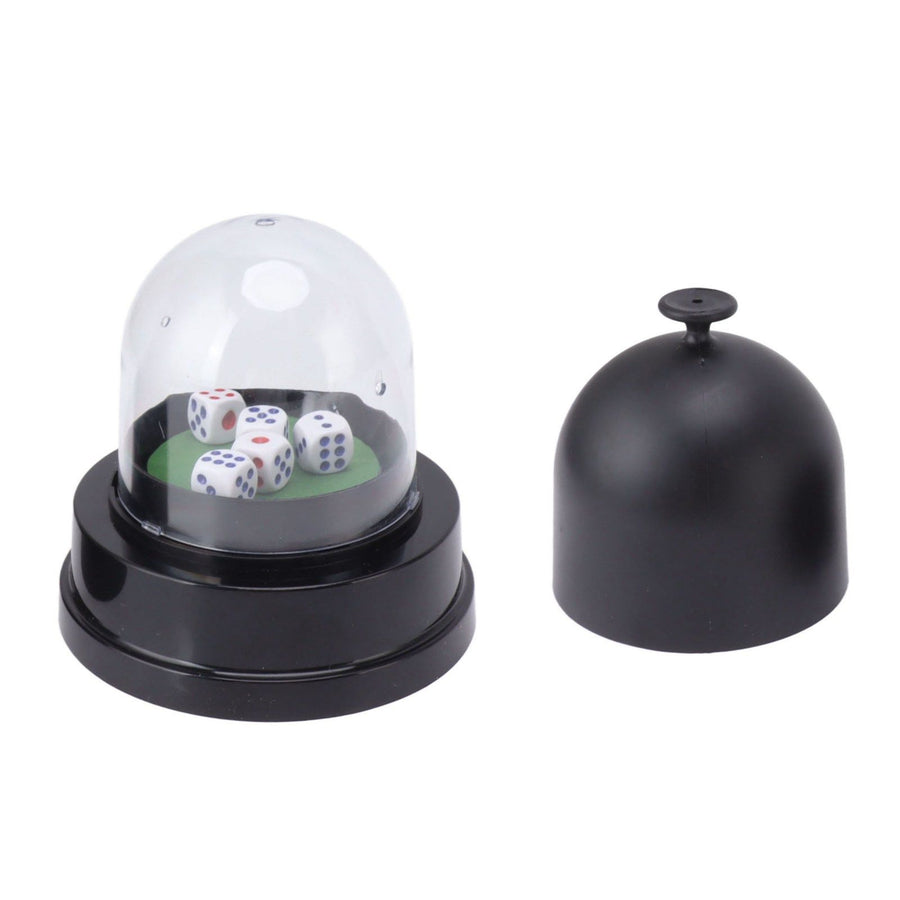 Automatic Dice Roller Cup Battery Powered Pub Bar Party Game Play with 5 Dices for Party Gathering