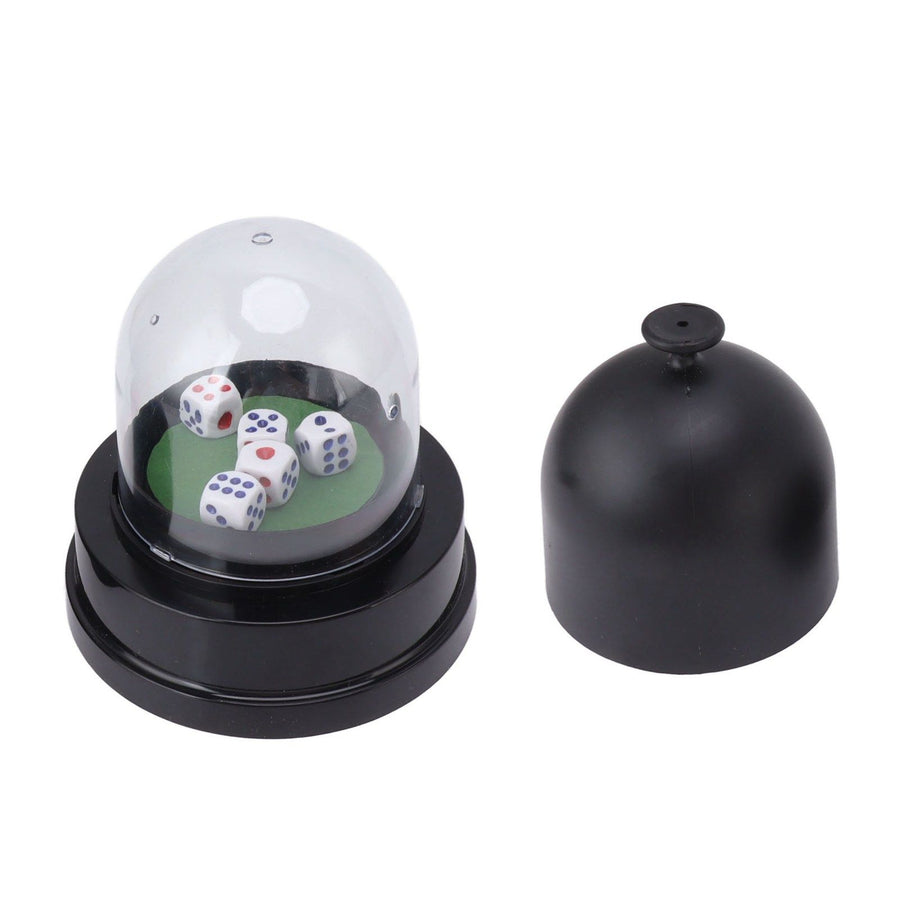 Automatic Dice Roller Cup Battery Powered Pub Bar Party Game Play with 5 Dices for Party Gathering