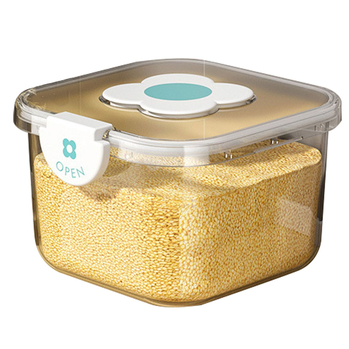 Rice Container Airtight Grain Food Storage Box Transparent with Cover for Home Kitchen Transparent 5kg / 11.02lb