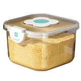 Rice Container Airtight Grain Food Storage Box Transparent with Cover for Home Kitchen Transparent 5kg / 11.02lb