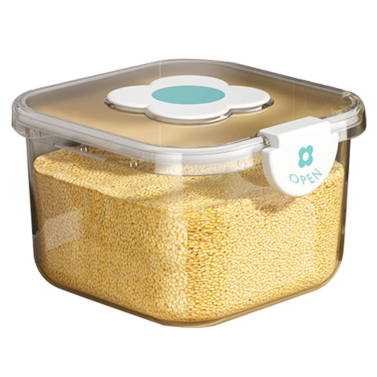 Rice Container Airtight Grain Food Storage Box Transparent with Cover for Home Kitchen Transparent 5kg / 11.02lb