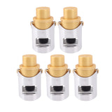 5 Packs Golden Champagne Stopper Stainless Steel Resuable Bottle Sealer Champagne Saver Plug