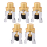 5 Packs Golden Champagne Stopper Stainless Steel Resuable Bottle Sealer Champagne Saver Plug